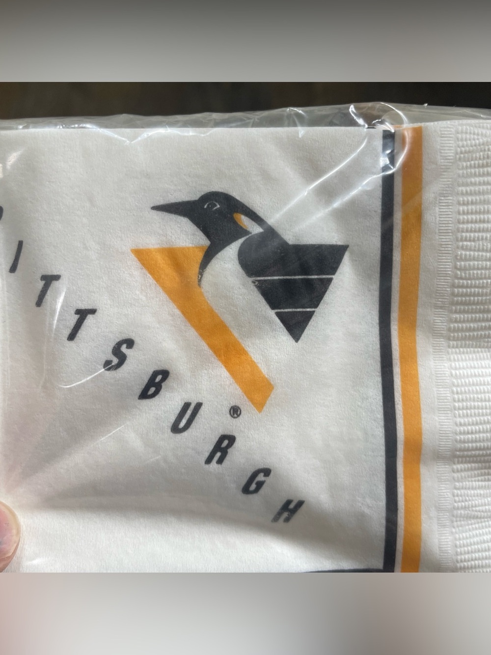 Vintage 90s Pittsburgh Penguins Hockey 32 Beverage Bar Napkins New Package Duni